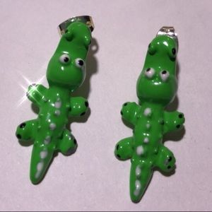 Alligator earrings